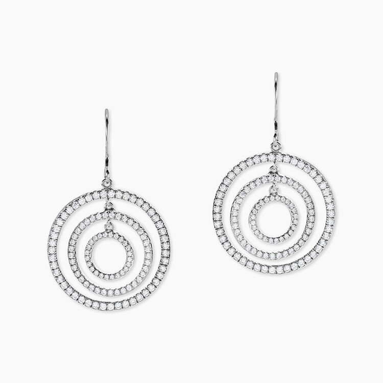 Boucles D'oreilles Pendantes Argent Blanc Oxyde De Zirconium - Boucles d'oreilles pendantes Femme | Histoire d’Or